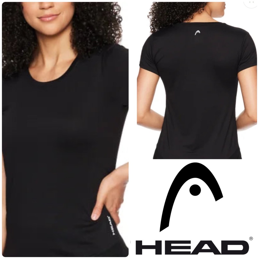 HEAD Black Activewear Quick Dry Advanced Cooling Workout Tee Gym T-Shirt Medium